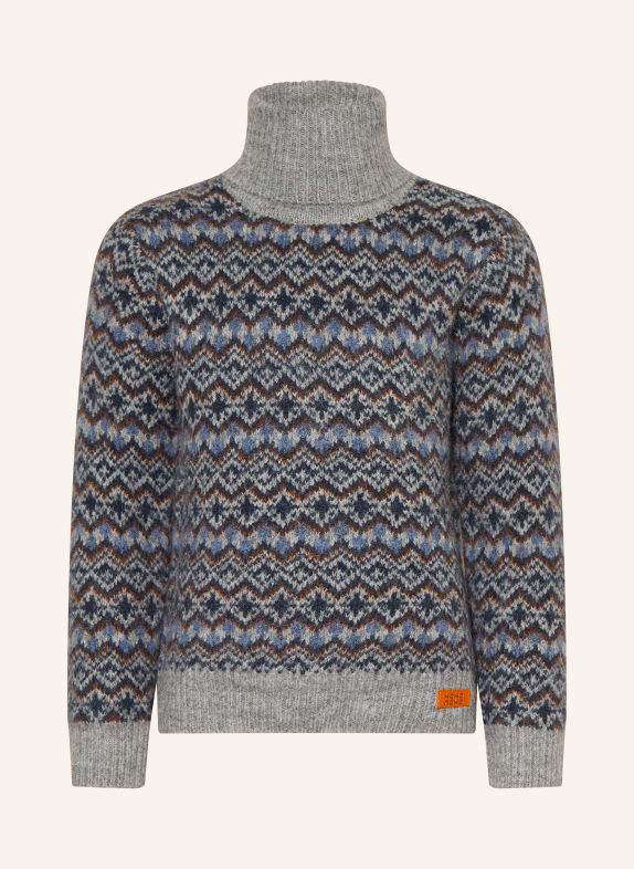 Koko Noko Turtleneck sweater GRAY / DARK BROWN / DARK BLUE