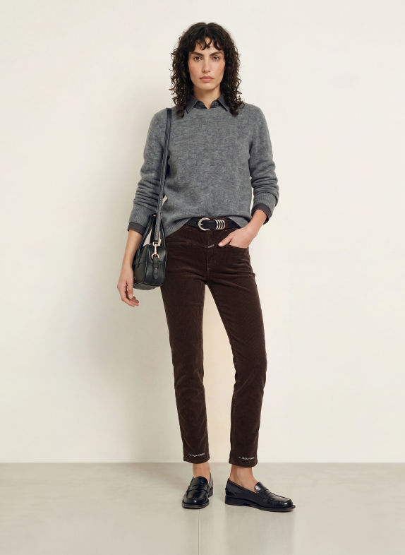 CLOSED Cordbroek PEDAL PUSHER MARRON FONCÉ