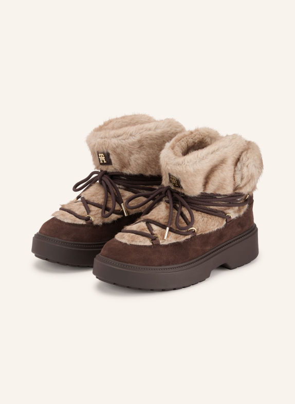 TOMMY HILFIGER Veterboots MARRON FONCÉ / LICHTBRUIN