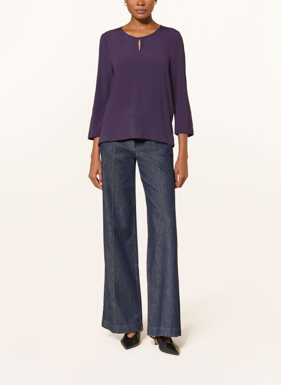 LUISA CERANO Blusenshirt im Materialmix mit 3/4-Arm DUNKELLILA