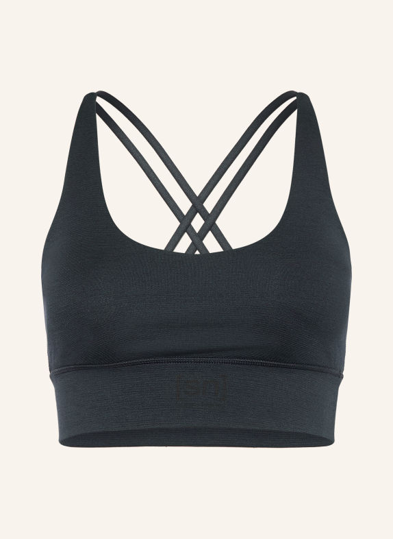 super.natural Haut fonctionnel court ALL DAY SUPER en laine mérinos BLEU FONCÉ