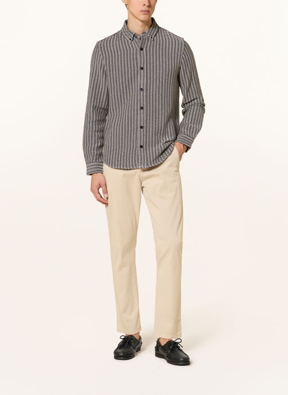 NOWADAYS Comfort Fit Shirt DARK BROWN / CREAM