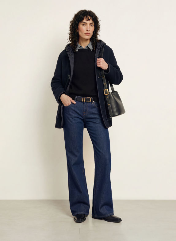 Fay Jacke im Materialmix DUNKELBLAU