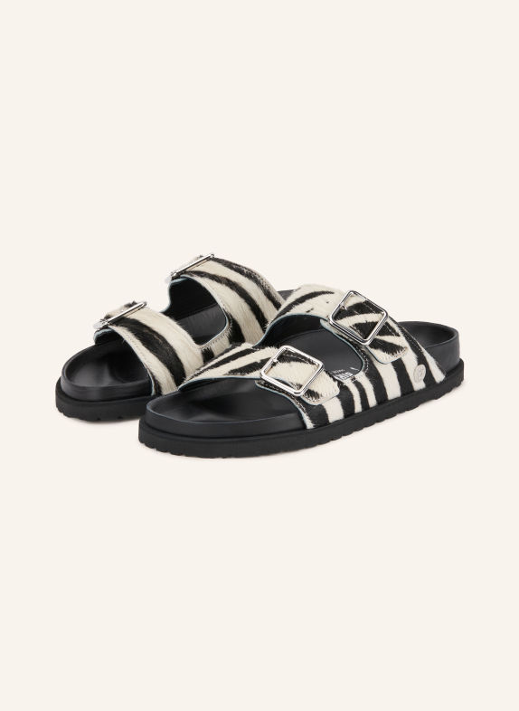 1774 BIRKENSTOCK ARIZONA PONY LIE FUR EXQ 1774 Slides BLACK / WHITE