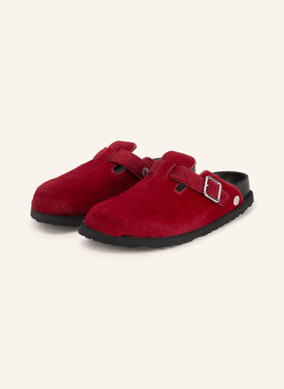 1774 BIRKENSTOCK Slides BOSTON PONY LIKE FUR EXQ 1774 Mules DARK RED