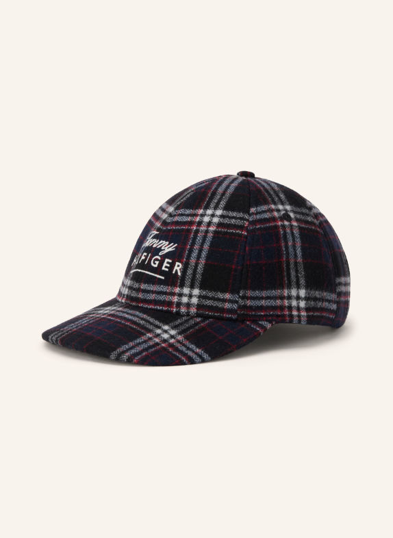 TOMMY HILFIGER Cap DUNKELBLAU / HELLGRAU / ROT
