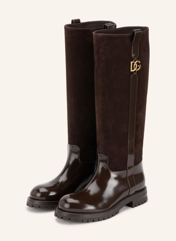 DOLCE & GABBANA Bottes MARRON FONCÉ