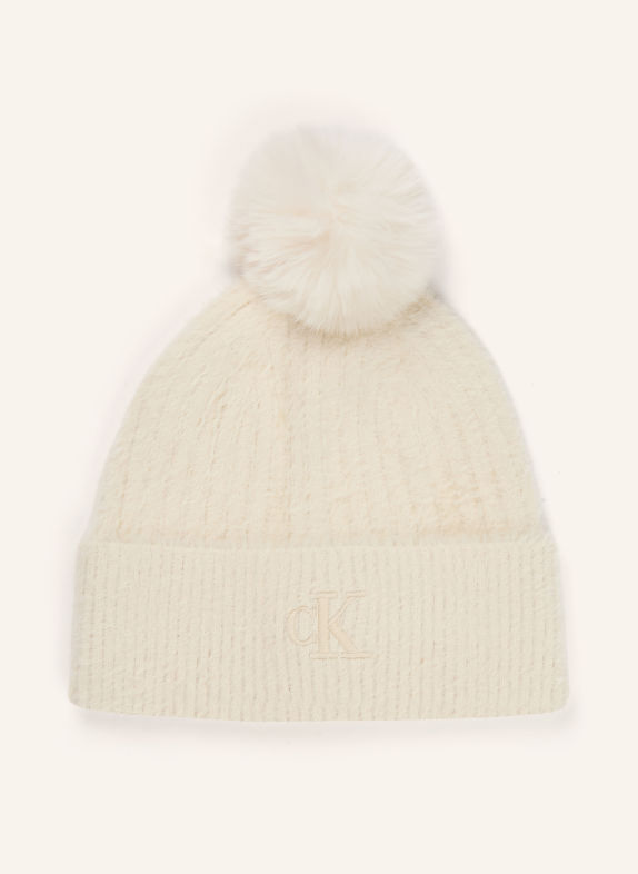 Calvin Klein Hat with faux fur CREAM