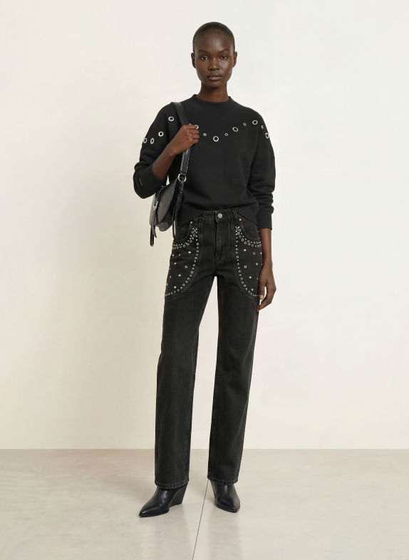 MARANT ÉTOILE Straight-Leg Jeans SILKA 02FK FADED BLACK