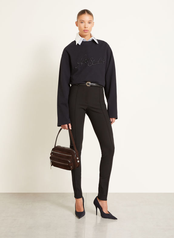 Acne Studios Umhängetasche DUNKELBRAUN / SILBER