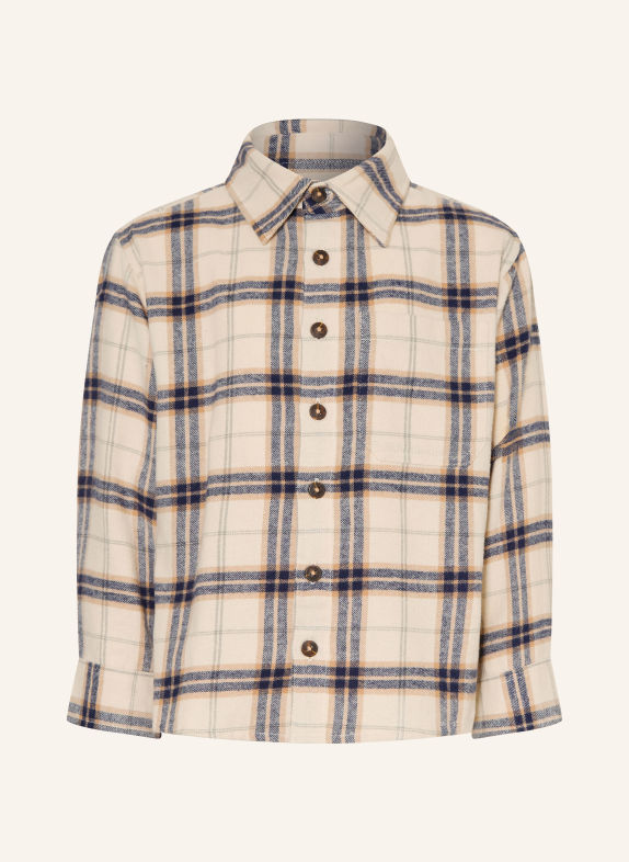 HUST and CLAIRE Chemise en flanelle HCRAVN BEIGE / CRÈME / BLEU FONCÉ