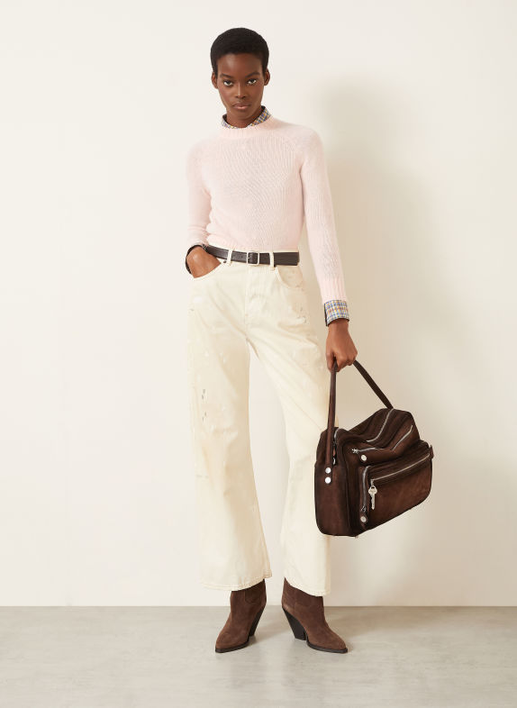 Acne Studios Shoulder bag DARK BROWN / SILVER
