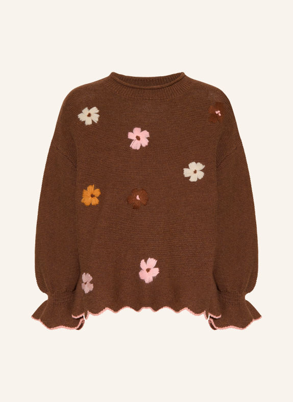 HUST and CLAIRE Pullover HCCHARLOTTE DUNKELBRAUN / ROSA / BEIGE