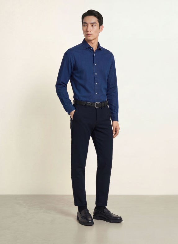 seidensticker Extra Slim Fit Denim Shirt DARK BLUE