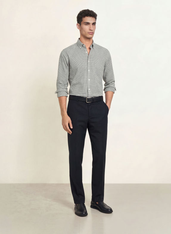 seidensticker Regular-Fit Flannel Shirt DARK GREEN / DARK BLUE / WHITE
