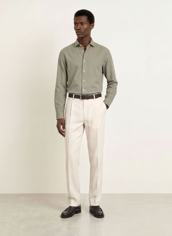 seidensticker Corduroy Shirt, Regular Fit OLIVE