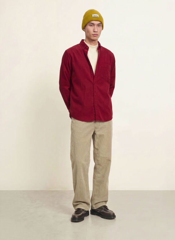 ARMEDANGELS Corduroy Shirt, Regular Fit DARK RED