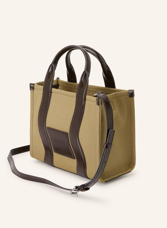 MARC JACOBS Crossbody Bag: THE WAVY CANVAS SMALL TOTE BAG CAMEL / DARK BROWN