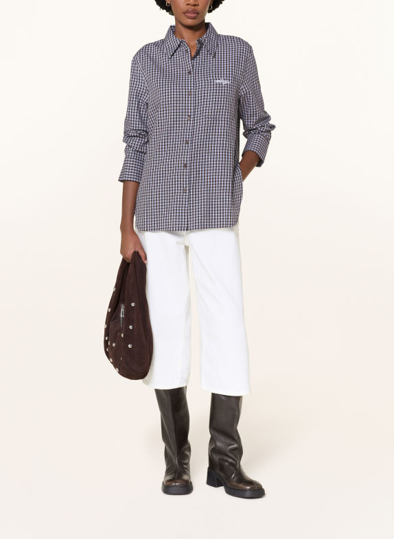 ONLY Shirt blouse DARK BROWN / DARK BLUE / WHITE