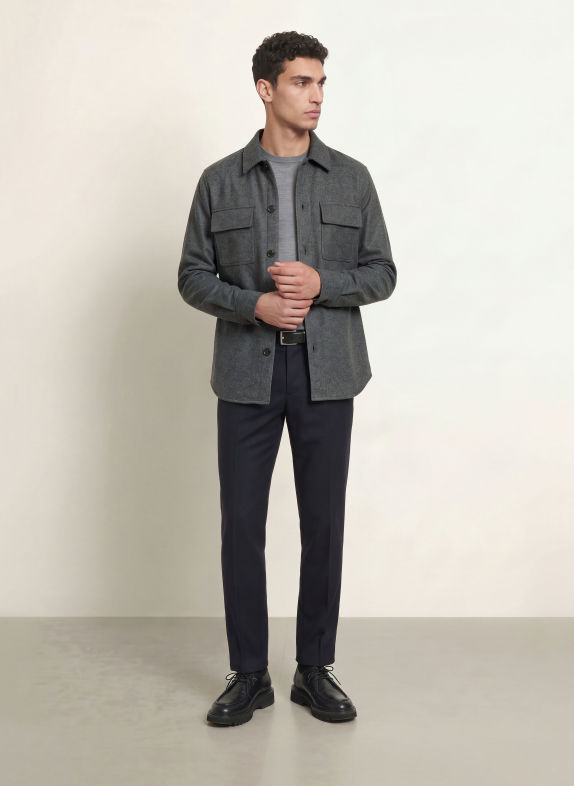 PROFUOMO Flanell-Overshirt DUNKELGRAU