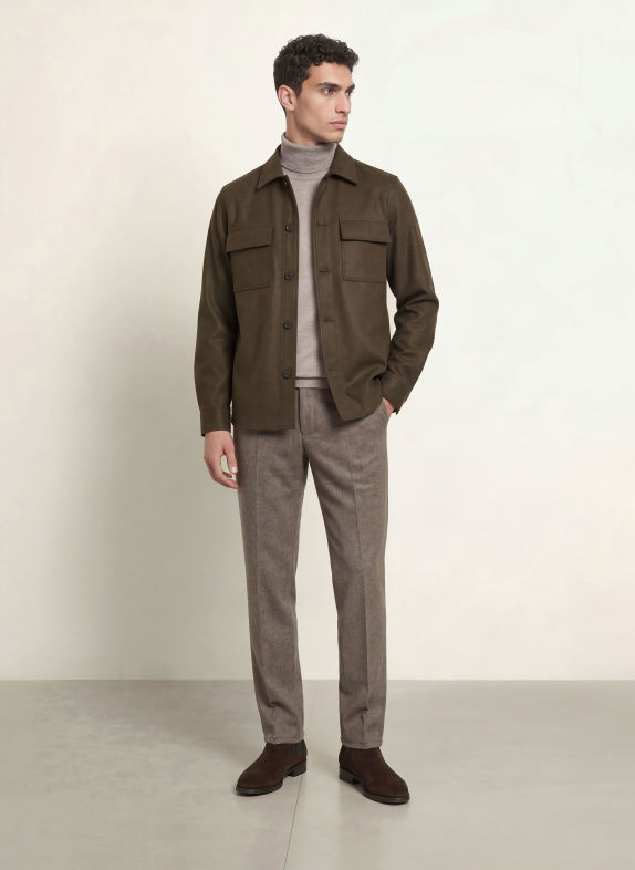 PROFUOMO Flanell-Overshirt DUNKELGRÜN