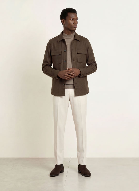 PROFUOMO Flanell-Overshirt DUNKELBRAUN