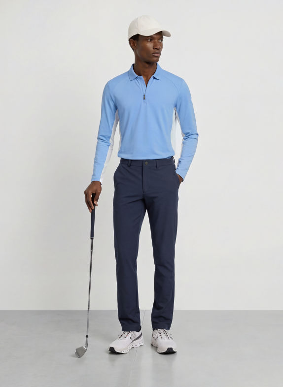 BOGNER FABRIO Functional Polo Shirt LIGHT BLUE / WHITE