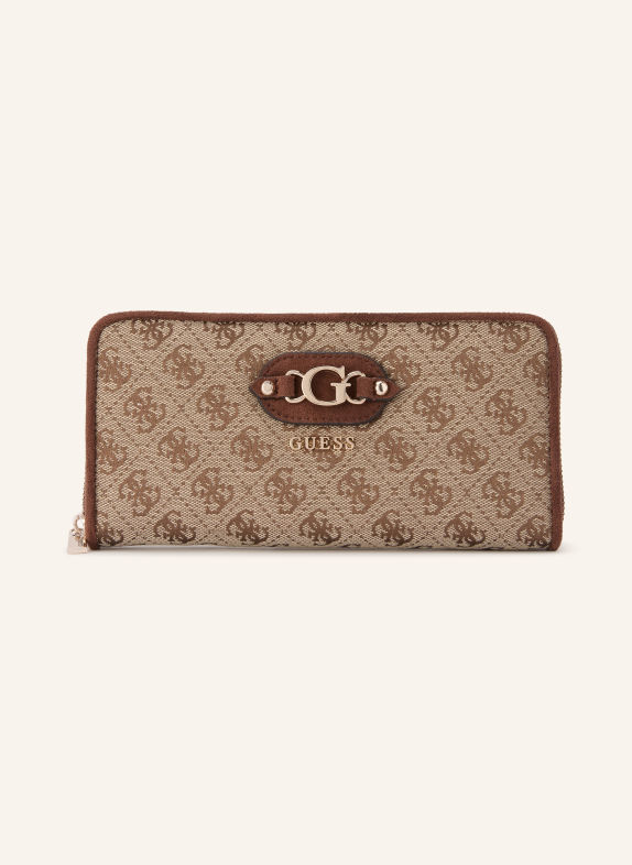 GUESS SAMANTHA Wallet BEIGE / GOLD / COGNAC