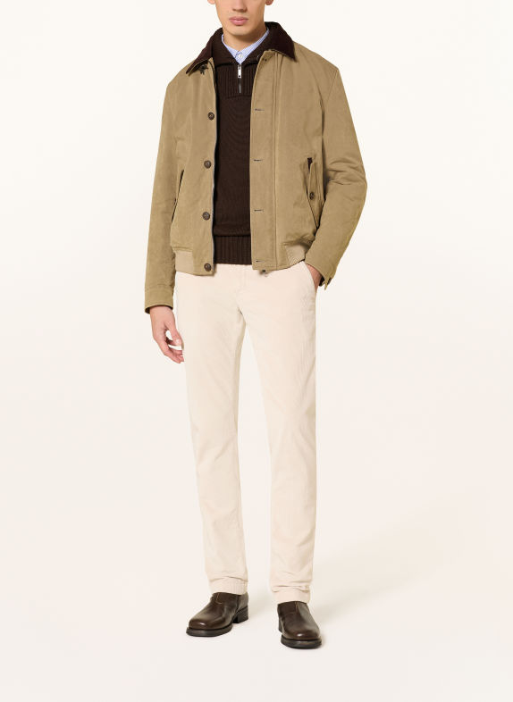 Fay Bomber jacket BEIGE / DARK BROWN