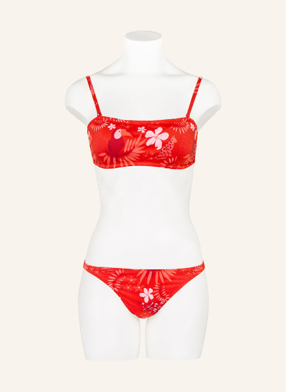 VILEBREQUIN Góra od bikini bandeau FOUDRE CZERWONY / RÓŻOWY / CIEMNOCZERWONY