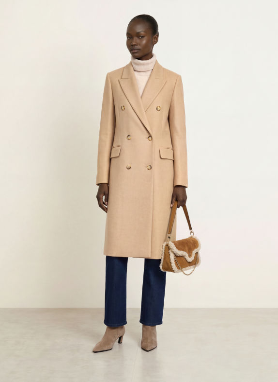 BOSS Handtasche BOSS BEYOND mit Teddyfell COGNAC / CREME