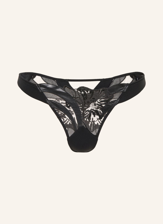 LIVY String BLOOM GARDEN in leerlook ZWART