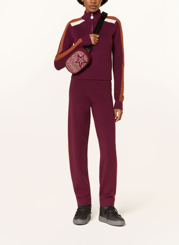 PERFECT MOMENT STAR BUM Belt bag DARK RED / BROWN / WHITE