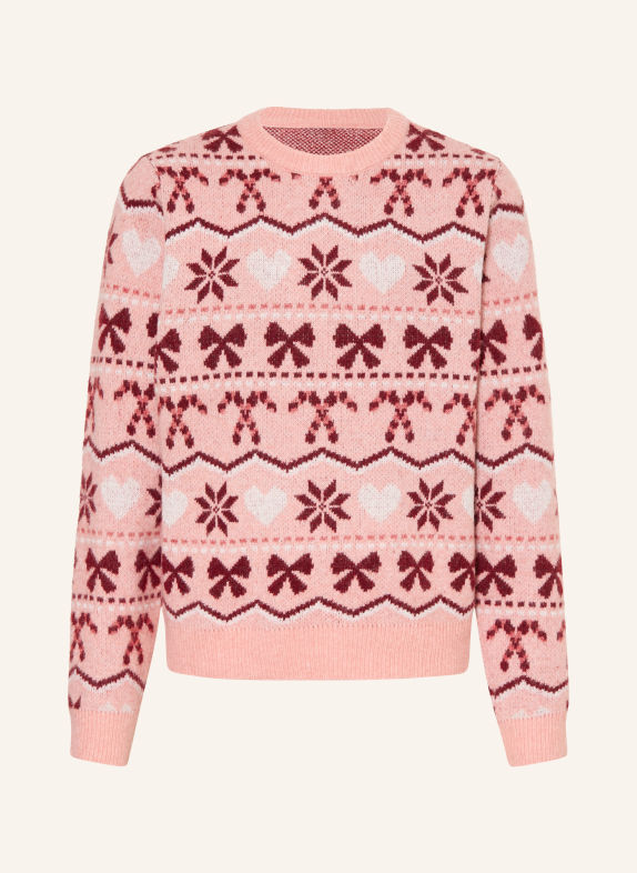 ONLY Sweater ROSE / DARK RED / WHITE