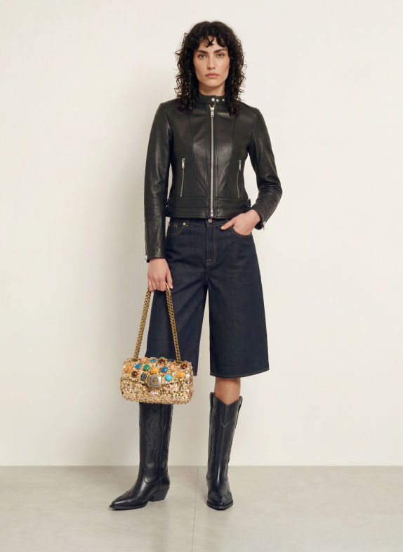 KURT GEIGER Schoudertas PIMLICO met pailletten en sierstenen GOUD / TURQUOISE / BLAUW