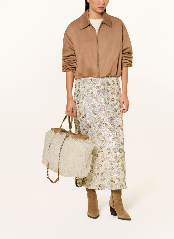KURT GEIGER Shopper HOXTON mit Kunstfell ECRU / HELLBRAUN