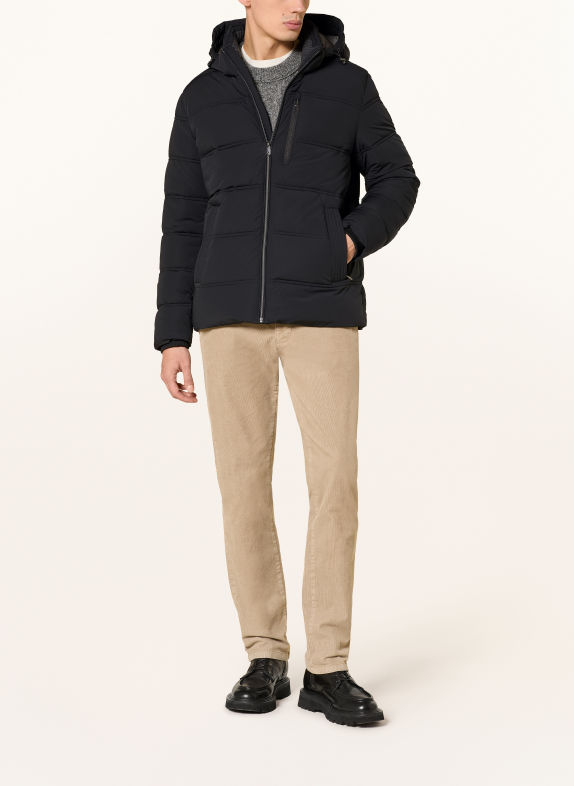 MILESTONE Veste matelassée MSSILENO avec capuche amovible NOIR