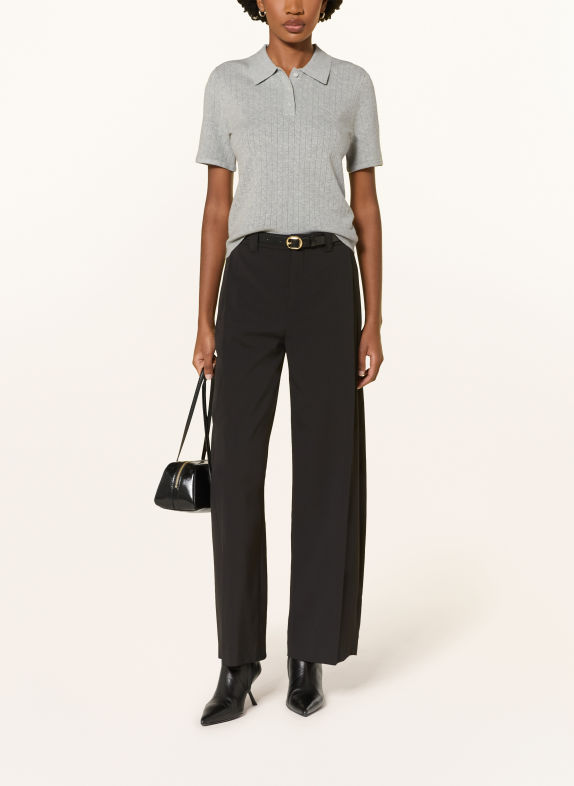 Calvin Klein Strick-Poloshirt HELLGRAU