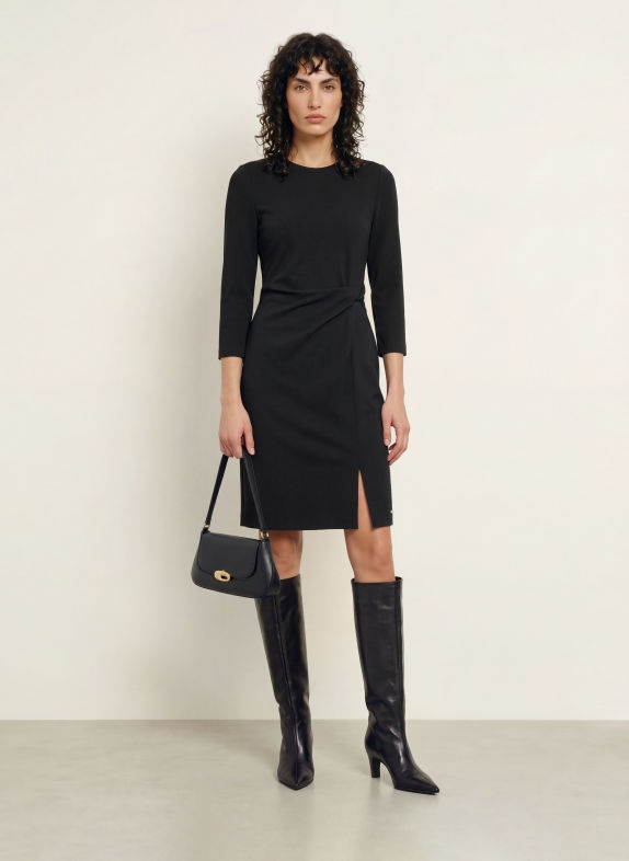 Calvin Klein Etuikleid mit 3/4-Arm SCHWARZ