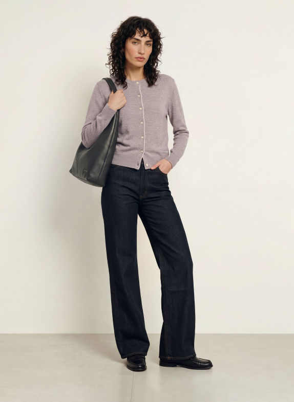 Calvin Klein Cardigan with merino wool GRAY / ECRU