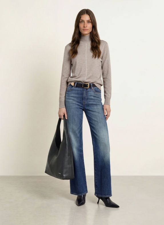 Calvin Klein Sweater TAUPE / WHITE
