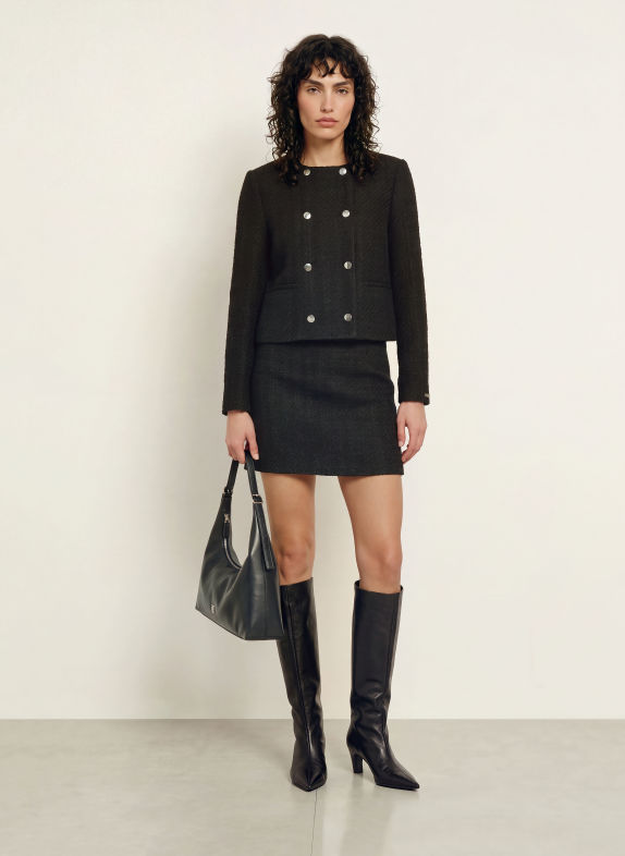Calvin Klein Tweed Skirt BLACK