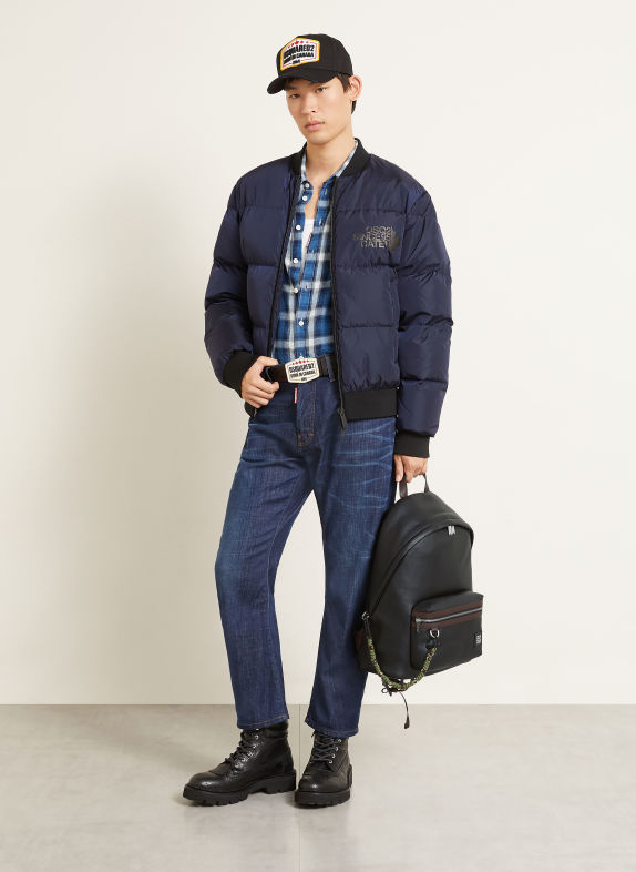 DSQUARED2 Rucksack SCHWARZ / SILBER / DUNKELBRAUN