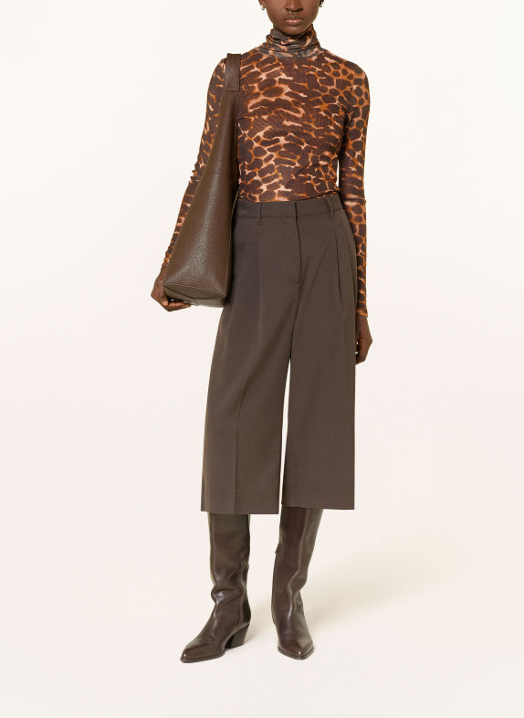 FABIENNE CHAPOT JAYDN Mesh Turtleneck top CAMEL / DARK BROWN
