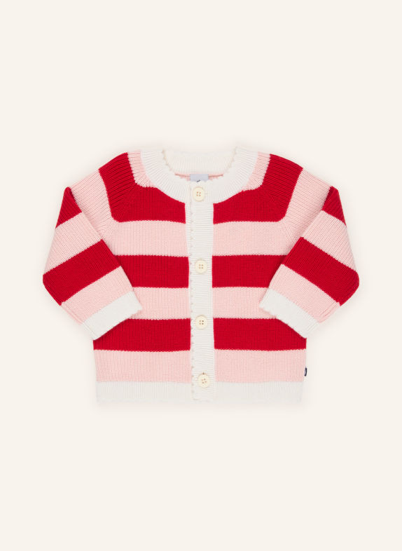PETIT BATEAU Gilet ROUGE FONCÉ / ROSÉ / CRÈME