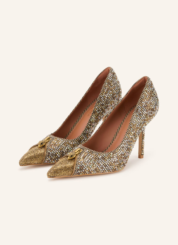 KURT GEIGER Pumps ZIP COURT mit Schmucksteinen BEIGE / GOLD / DUNKELBRAUN