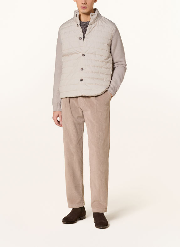 MAERZ MUENCHEN Strickjacke im Materialmix CREME / HELLGRAU