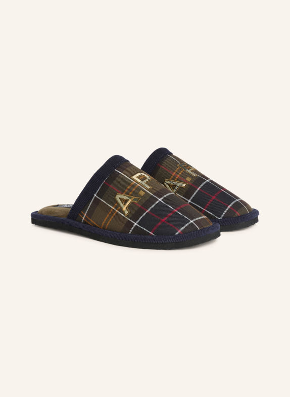 Barbour Slippers KHAKI / RED / DARK BLUE