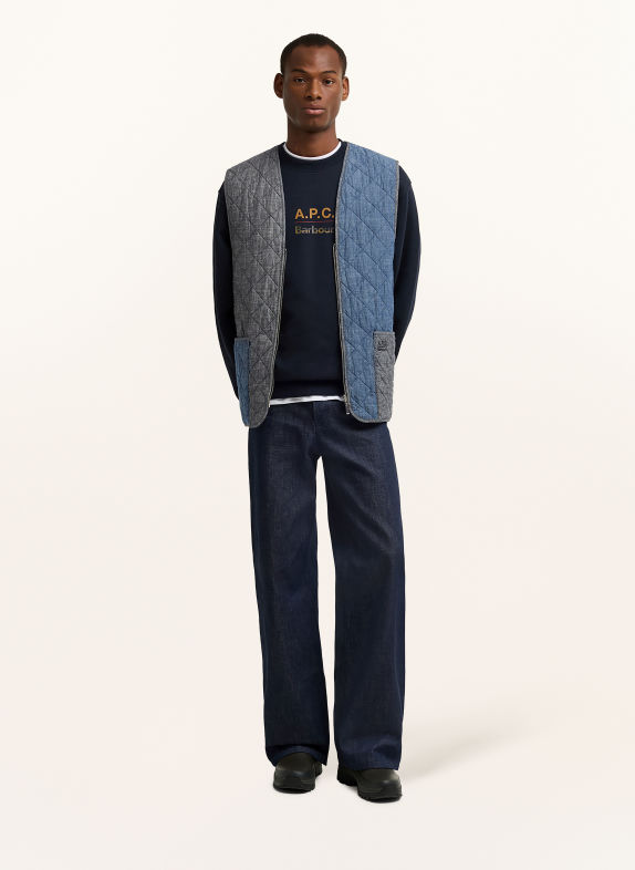 Barbour Steppweste in Jeansoptik BLAUGRAU / BLAU