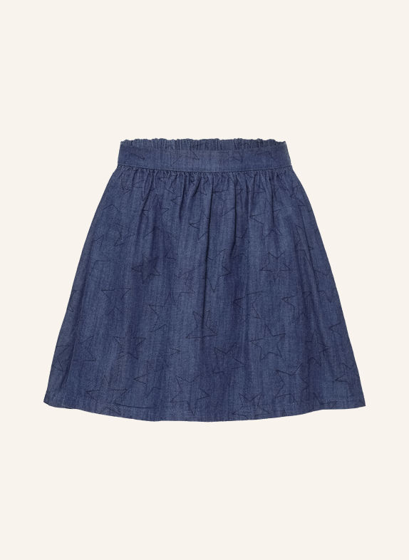 PETIT BATEAU Denim skirt with embroidery DARK BLUE
